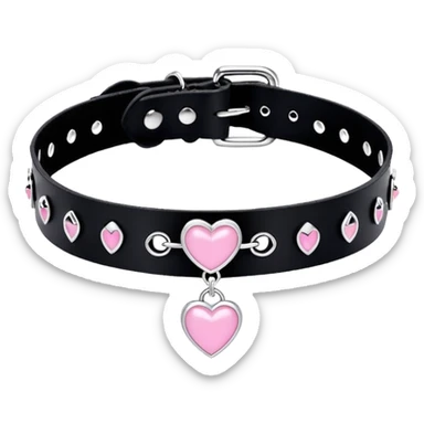 BLACKPINK-inspired gothic choker , no hearts, black and pink, cute, remove background sticker