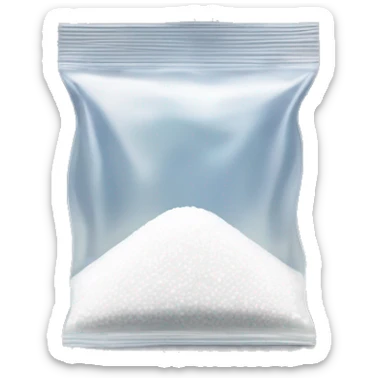 White Salt filling half of a small clear FLUORESCENT baggie with no face  sticker