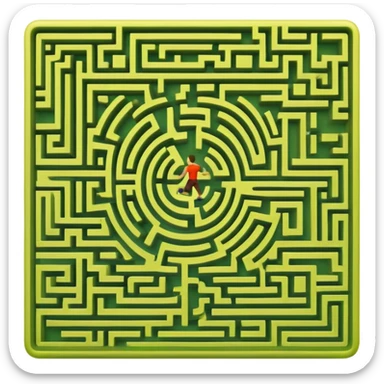 maze with a runner sticker