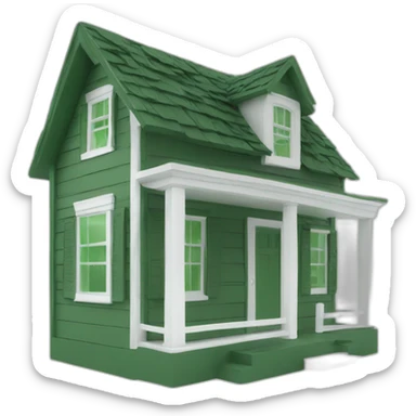 house box green and white sticker