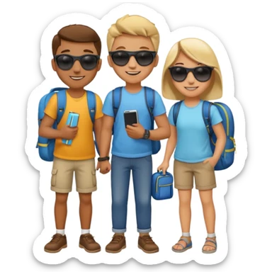 group of friends travelling sticker