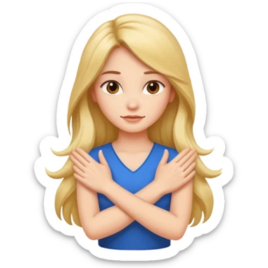 Woman Gesturing N, A woman with arms crossed forming an 'X' sticker