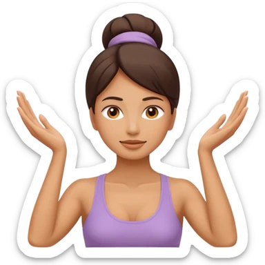 Minimal wellness-style emoji of a woman doing face yoga exercises, hands gently lifting and stretching facial muscles, calm and natural look, clear face yoga movement, simple and easy-to-understand icon, no beauty or medical elements

 sticker