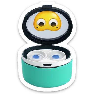 dual-compartment screw-top prescription contact lens case sticker