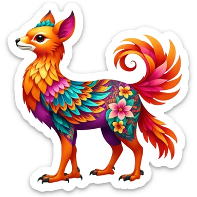 Multicolored floral exotic Falvie-Fionbri, full body sticker