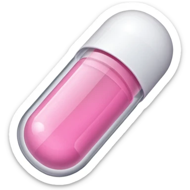 pink medication capsule sticker