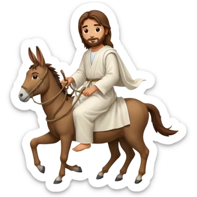 JESUS RIDING A DONKEY sticker