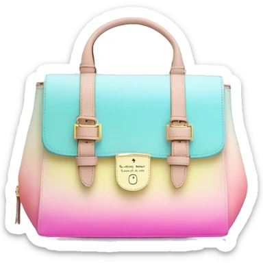 Realistic pastel ombre Kate Spade satchel purse Isolated.  sticker