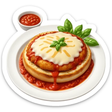 chicken parmesan on a dish sticker