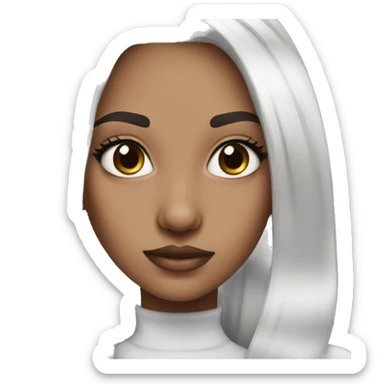 clean girl platinum hair color brow eyes  sticker