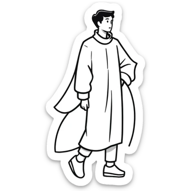 person experiencing whiplash with exaggerated neck motion sticker