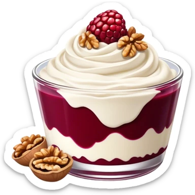 Skyr with berry sauce and peeled walnuts sticker