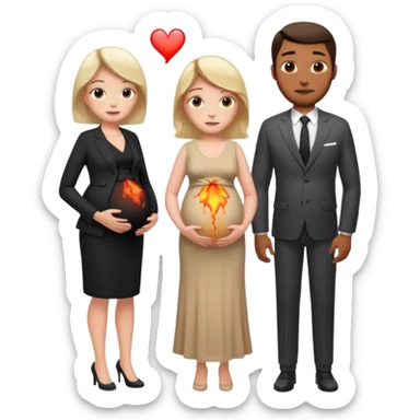 pregnant woman being burned in the face of a very handsome man sticker