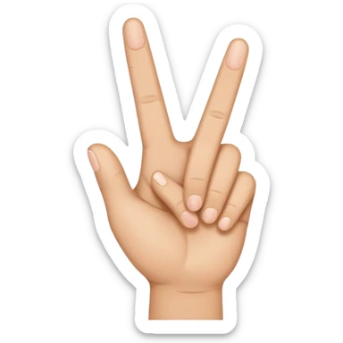 Finger peace sign but fingers together sticker
