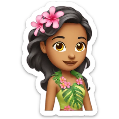 Girl hawai sticker