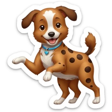 dancing dog with spots sticker