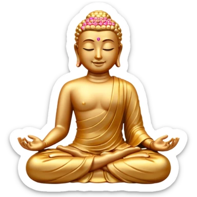 Buddha statue emoji modeled off the meditate emoji but Buddha themed sticker