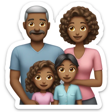 Family Father Mother and two daughters sticker
