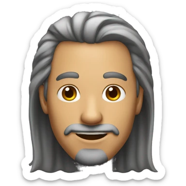 Homem pardo de 45 anos rosto quadrado, cabelo raspado sticker