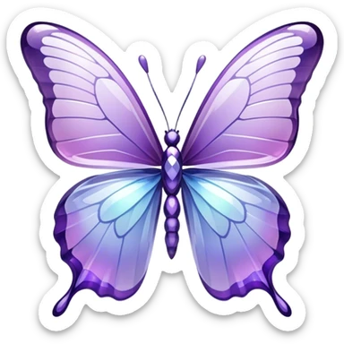 Lilac lavender Iridescent glass crystal butterfly sticker