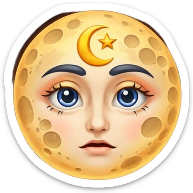 moon burned eyebrows alchemy accident sticker