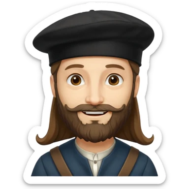 Leonardo da Vinci wear black berret hat sticker