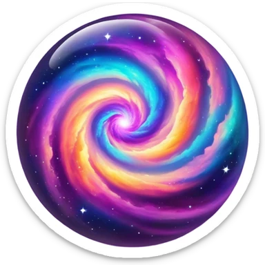 galaxy nebula orb, glowing, vibrant colors sticker