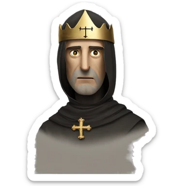 Baldwin IV of Jerusalem from kingdom of heaven with a crusader mask no eyes sticker