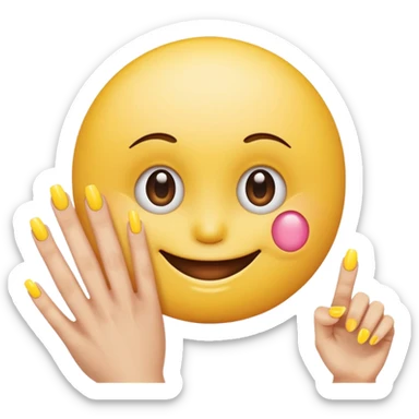 Sassy smiley face with acrylic nails sticker