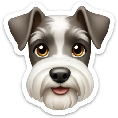 Mini schnauzer white and brown sticker