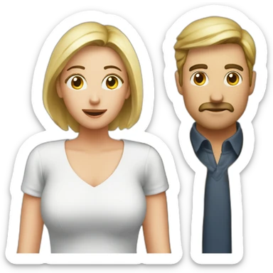 man watching wife with binoculara sticker