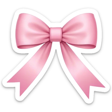 Super ultra-thin and stretched ribbon bow, as narrow as possible, single loop, no extra loops, no fluffy or rounded shapes, only one long and sleek ribbon, delicate, minimalist, NO DOUBLE LOOPS, NO THICKNESS, ONLY A SINGLE SLIM LINE pink sticker