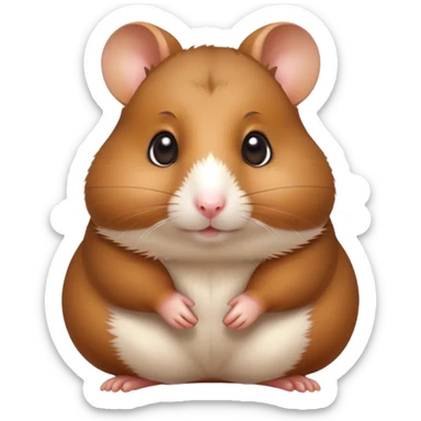 Cinematic Noble Brown Hamster Portrait Emoji, Poised and regal, with a tiny, compact build and a smooth, well-kept rich brown coat, deep-set soulful dark eyes, Simplified yet sharp and sophisticated features, highly detailed, glowing with a soft, dignified glow, high shine, intelligent and energetic, stylized with an air of miniature majesty, focused and attentive, soft glowing outline, capturing the essence of a watchful and confident rodent, so majestic it feels as though it could scurry out of the screen with effortless authority! sticker