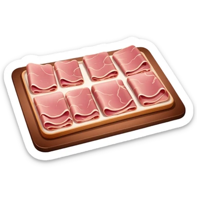 cold cuts (ham & mortadela on a rectangular pot platter) sticker