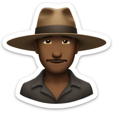 Chapeau cuinine a man hides under the brim of a hat sticker