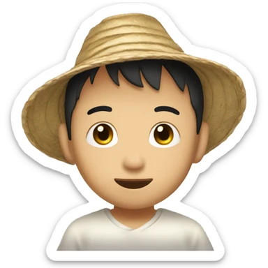 eryk zhou little asian with strawhat sticker