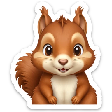 cinematic-cute-squirrel-portrait-emoji,-head-tilted-playfully-and-inquisitively,-featuring-a-fluffy,-vibrant-auburn-fur-with-a-delicate-cream-belly-and-a-bushy-tail,-round,-sparkling-eyes-filled-with-curious-mischief, sticker