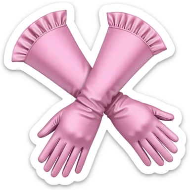 Pair of women’s powder pink opera gloves, elegant sticker