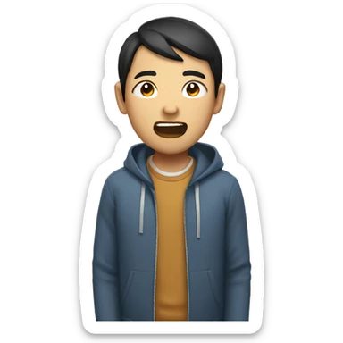 Asian guy chanting sticker