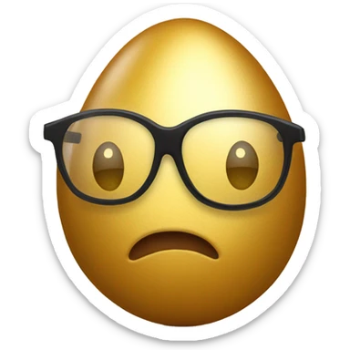 golden egg with glasses sticker