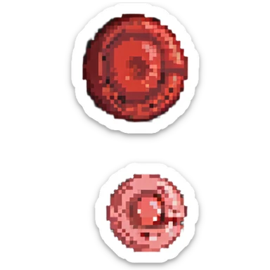 Pale red blood cell next to a normal red blood cell showing anemia comparison sticker