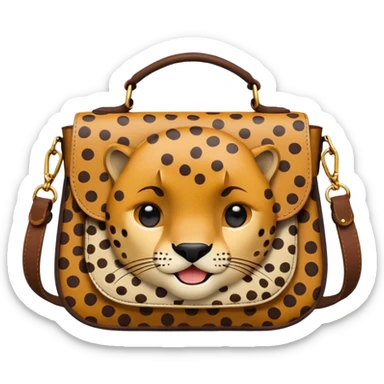 brown cheetah printed 2000s bag sticker
