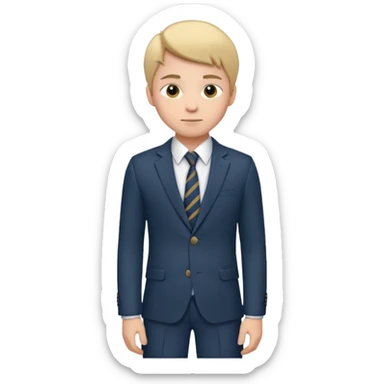 Young man, tailored trousers, a crisp button-down shirt, a blazer, and tie, portrait

 sticker