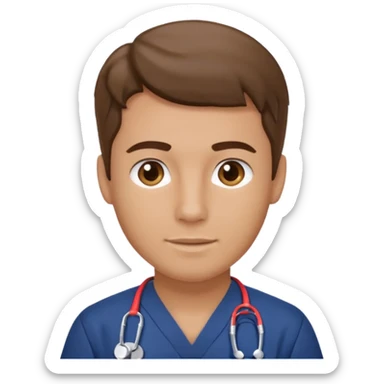 male light brunette hair vet with navy blue scrub

 sticker