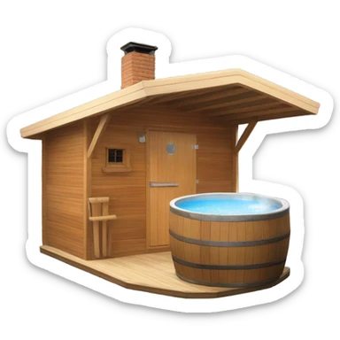 Create a rounded roof outdoor sauna emoji  sticker