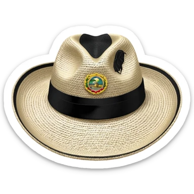 Colombian Sombrero Voltiao black and white sticker