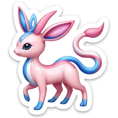 Colorful Sylveon-Milotic-hybrid sticker