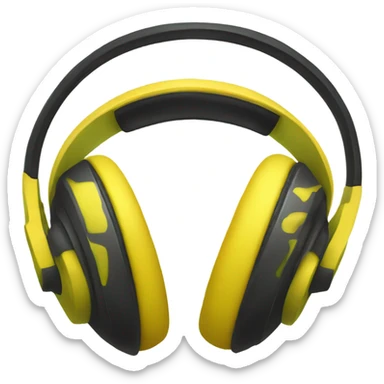 yellow hulk ear headphones sticker