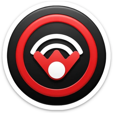 Minimalist “No Wi-Fi” icon, flat vector style on white background. A clean black Wi-Fi signal symbol inside a bold red circle with a diagonal clearly shows no internet connection or poor connection. No text, shadows, or extra details sticker