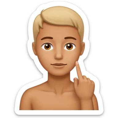 put your big finger on the neck  sticker